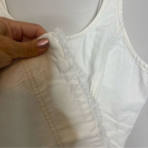 Madewell Denim Scoopneck Midi Dress in Pure White Wash NWT XS - Picture 11 of 11